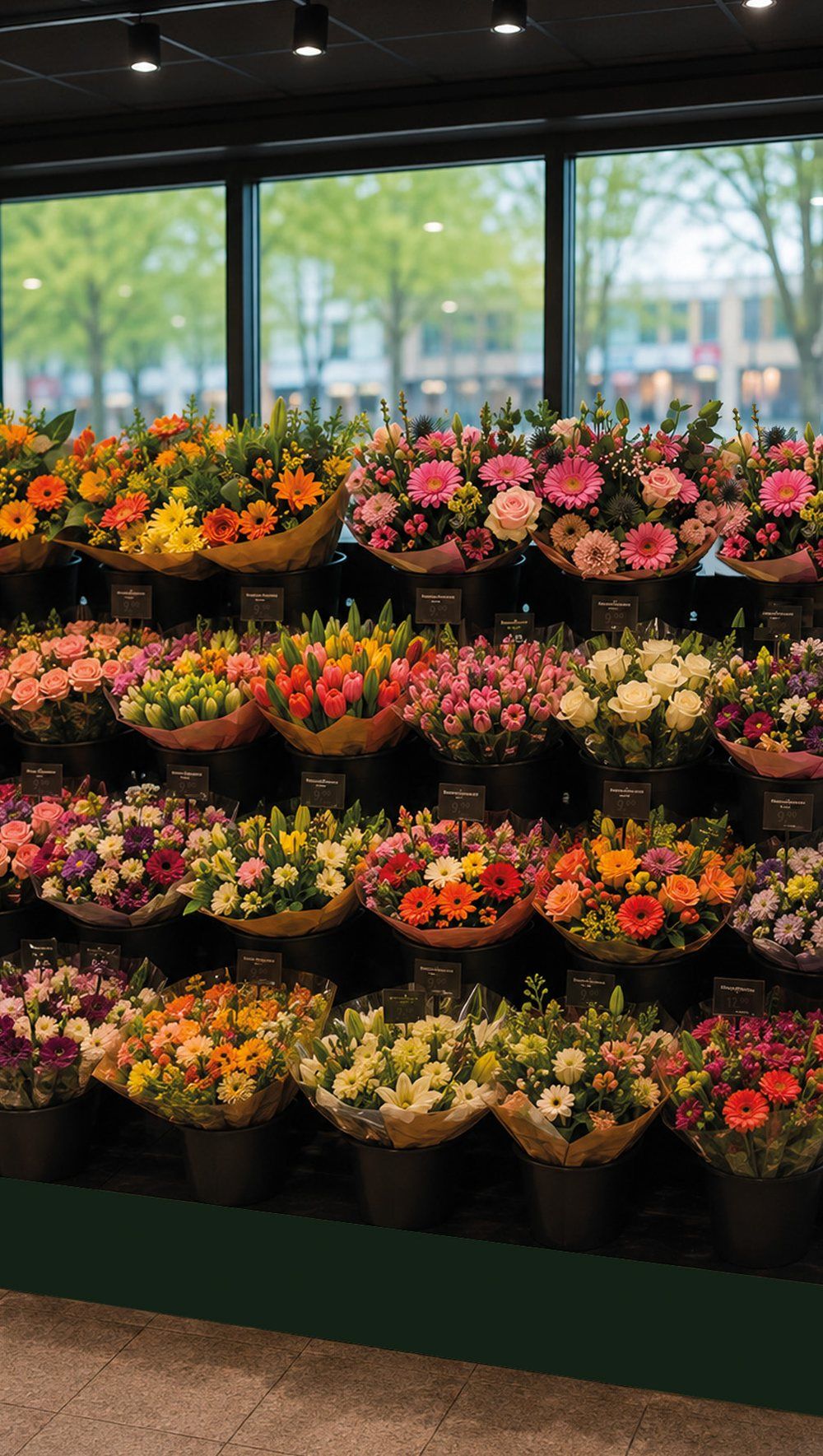 Blumenabteilung in einem Supermarkt